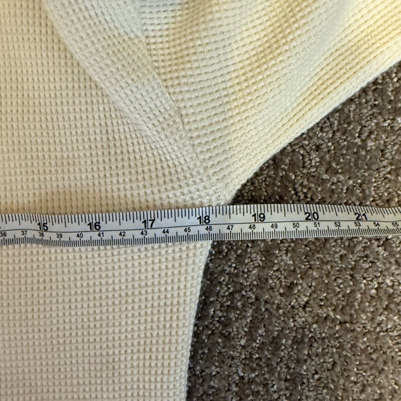 The Good Alma Long Waffle Cardigan Organic Cotton Hood Lounge Boho Cozy Cream M - Picture 6 of 8